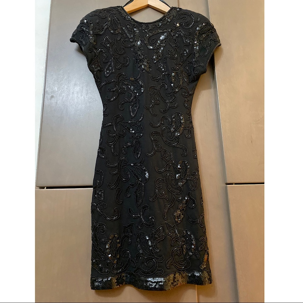 Carmen Marc Valvo Sequin Bodycon Cocktail Dress